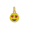 JW00188-A Emoji - Heart Eyes - Love - Happy Smiley Face - Charm Pendant - Gold - Wildflower + Co Jewelry