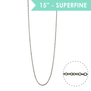 Superfine 15" Chain Necklace, Hematite - Wildflower + Co.