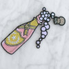 Rose Champagne Wine Embroidered Patch Patches Applique (2) Lips Tongue Patch Applique Closeup EDIT - Wildflower Co