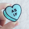 As If Conversational Heart Candy Patch Patches Iron On Applique - Aqua - Mint - Feminist (4) Wildflower Co -