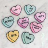 As If Conversational Heart Candy Patch Patches Iron On Applique - Aqua - Mint - Feminist (4) Wildflower Co -