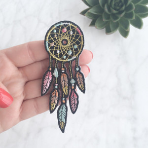 Dreamcatcher Iron On Patch Embroidered - Feather - Boho Chic - Hippie - Gypsy - Wildflower Co 