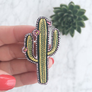 Cactus Iron On Patch Embroidered - Succulent - Plant - Southwestern - Wildflower Co - Scale