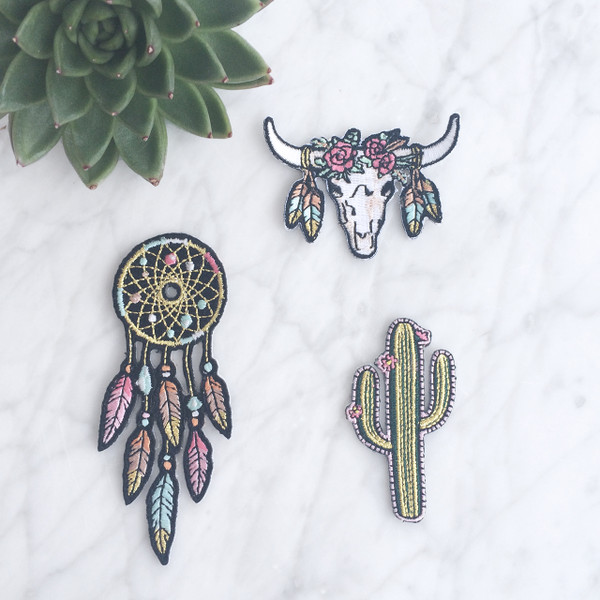 Southwest - Festival Iron On Patch Set - Dreamcatcher - Cactus - Longhorn - Wildflowrer Co - Main