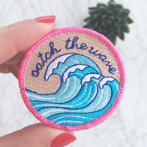 Surf - Wave - Iron On Patch - Embroidered - Wildflower Co.