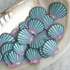 Shell - Seashell - Iron On Patch - Patches - Embroidered Applique - Pastel - Aqua - Metallic Gold - Wildflower + Co. - Multiples