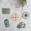 Compass Iron On Patch - Patches - Embroidered Applique - Neon - Wildflower + Co. - Multiples