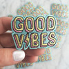 Good Vibes - Iron On Patch - Patches - Embroidered Applique - Pastel Aqua Pink Yellow Lightning - Wildflower + Co. - Multiples2