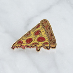 Pizza Slice Flair Pin - Enamel - Tiny - Pepperoni - Wildflower + Co. - Multiples - Turq2