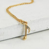 Music Note Charm Pendant - Gold - Crystal Pave - Dainty Tiny Mini - Wildflower Co.