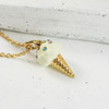 Ice Cream Cone Charm Pendant - Gold - Wildflower Co.