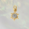 JW00271GLDOS - Sun Charm - Crystals & Gold - Cute Tiny Dainty - Wildflower +Co. Custom Charm Jewelry Personalized Gifts