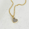 Tiny Heart Charm Pendant - Crystal Pave - Dainty Gold - Mini - Wildflower Co.