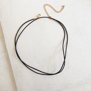 Leather Wrap Necklace / Convertible Wrap Bracelet, Black