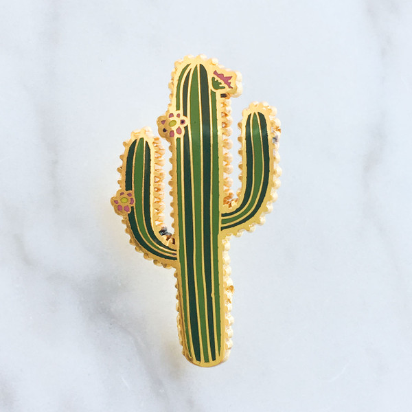 Cactus Enamel Pin - Flair - Lapel - Green Plant - Wildflower Co (1)