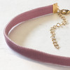 Velvet Choker Necklace - Dusty Blush Pink & Gold - Wildflower + Co (3)