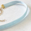 Velvet Choker Necklace - Pastel Baby Blue & Gold - Wildflower + Co (3)