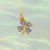 JW00300GLDOS - 4 Four Leaf Clover Charm - Pendant - Dainty Gold - Good Luck Charm - Tiny - Delicate - Wildflower + Co.
