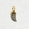 Pave Horn Charm - Pendant - Dainty Gold - Tiny - Delicate - Edgy - Wildflower + Co.