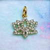 Pave Lotus Charm - Pendant - Dainty Gold - Tiny - Delicate - Yoga - Wildflower + Co.