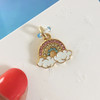 Rainbow Charm Pendant - Gold & Pave Crystals - Packaged - Wildflower Co (1)