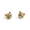 Kitten Stud Earrings | Gold Cat | Wildflower + Co. Jewelry
