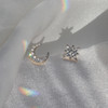 JW00434-GLD-OS-R - Star & Moon Stud Earrings - Wildflower + Co. Jewelry Gifts