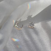JW00434-GLD-OS-R - Star & Moon Stud Earrings - Wildflower + Co. Jewelry Gifts