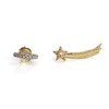 Planet & Shooting Star Stud & Climber Earrings | Gold 
