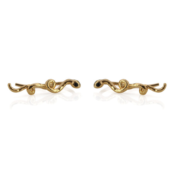 Snake Ear Climbers | Serpent - Delicate Gold | Wildflower + Co. Jewelry
