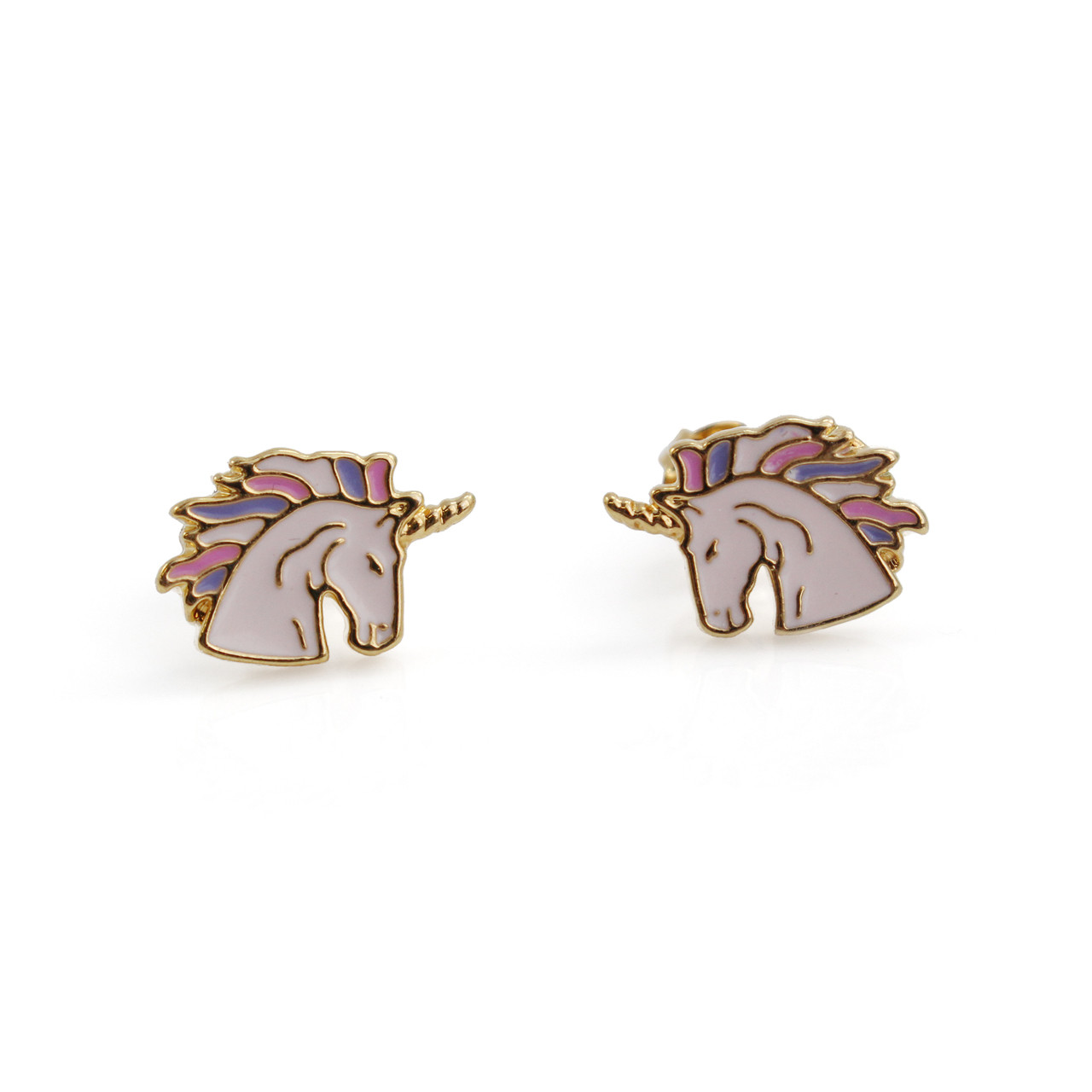 Unicorn Stud Earrings | Pink & Gold | Wildflower + Co.