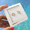 Unicorn Stud Earrings  - Tiny Dainty Gold Pink - Packaged - Wildflower Co (1)