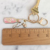 Rose Champagne Keychain Key Fob Bag Charm Enamel Flair - Denim