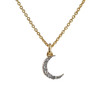 Dainty Gold Moon Necklace - Crescent Moon Necklace, Pave Crystal & Gold - Celestial - Tiny, Simple, Minimal, Delicate - Wildflower + Co.  