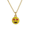 Emoji Necklace - Heart Eyes LOVE! | Enamel & Gold | Wildflower + Co. - Dainty - Tiny 
