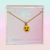 JW00468-GLD-OS-DYO - Love Emoji - Heart Eyes Charm Necklace - Enamel Pave & Gold - Charm Pendant - Cute Quirky - Wildflower + Co. Jewelry