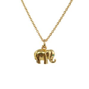 Elephant Necklace, Gold - Good Luck - Wildflower + Co.
