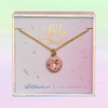 JW00488-GLD-OS-DYO - Donut Necklace - Pink Frosting Rainbow Pave Sprinkles & Gold - Charm Pendant - Cute Food Foodie Snack Queen - Wildflower + Co. Jewelry