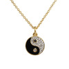Yin Yang Necklace, Pave Crystal & Gold - Wildflower + Co.