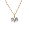 Lotus Necklace, Pave Crystal & Gold - Dainty Gold Lotus Necklace - Wildflower + Co. Jewelry