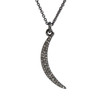 Crescent Moon Necklace (Large), Pave Crystal & Hematite - Black Diamond