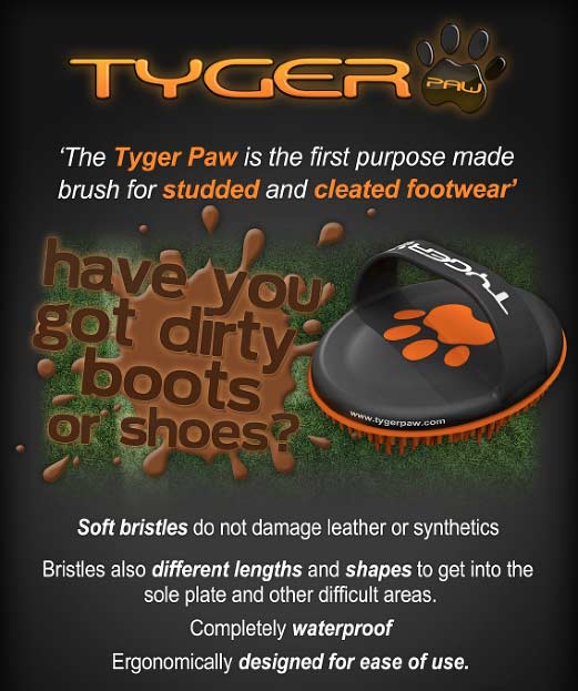 The TygerPaw cleat cleaner is the first purpose-made brush for studded and cleated footwear.