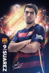 BARCELONA FC, Suarez Official Soccer Player Poster 2015/16, #130