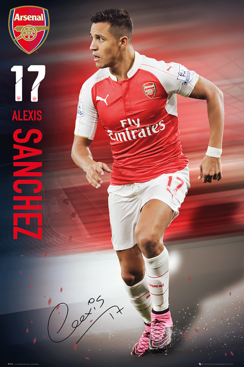 Arsenal Alexis Sanchez Official Soccer Player Poster 2015 16 Buy Online Soccermadusa Com