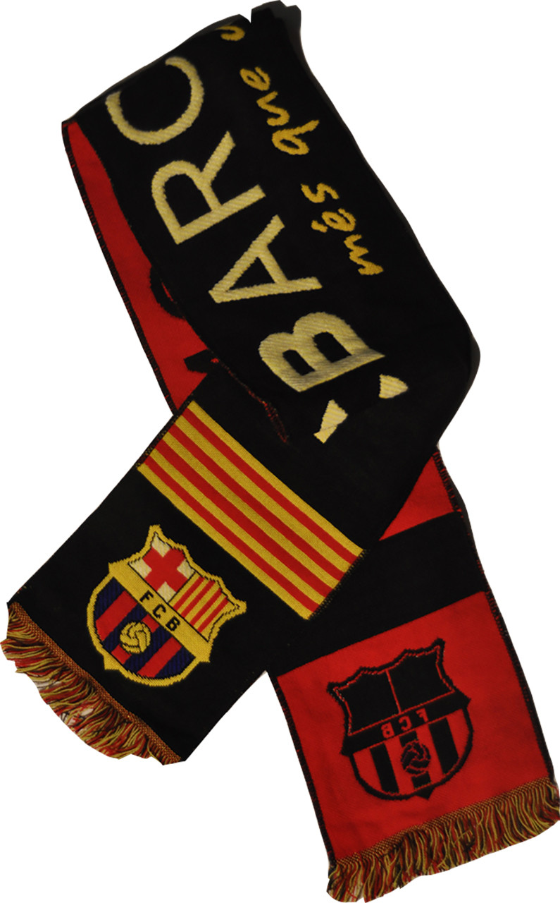 Barcelona FC Licensed Bufanda Black Scarf - Licensed Fan Scarf