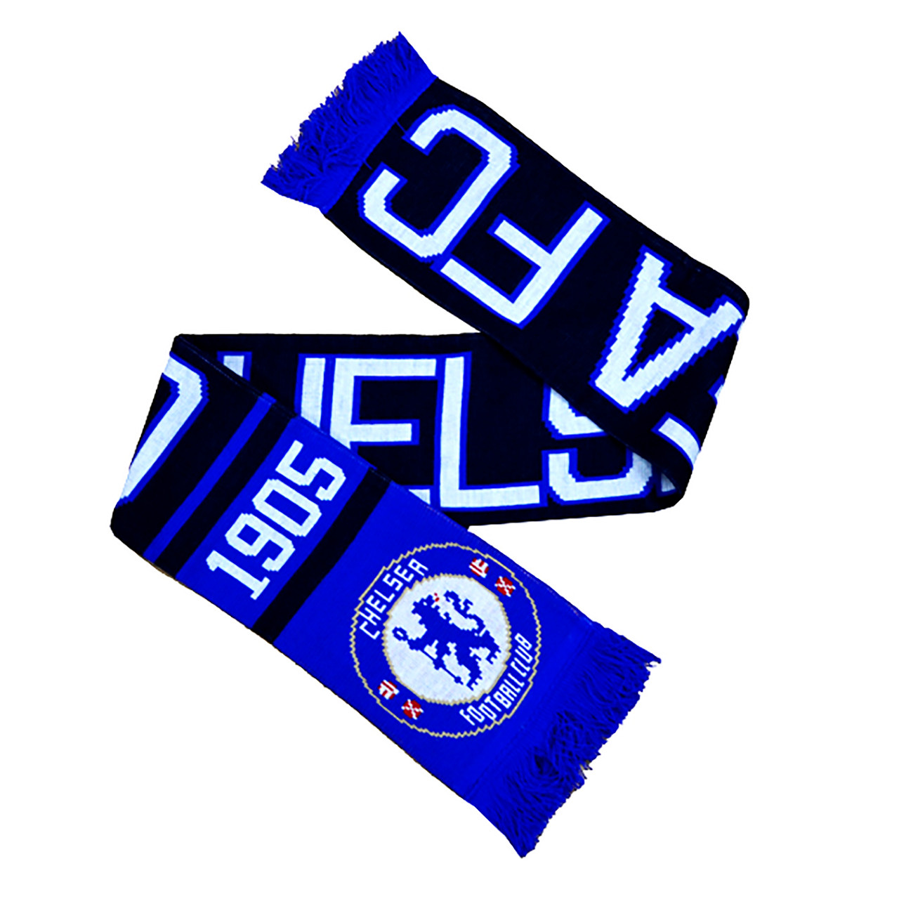 Chelsea Fc Licensed Nero Black Blue White Scarf