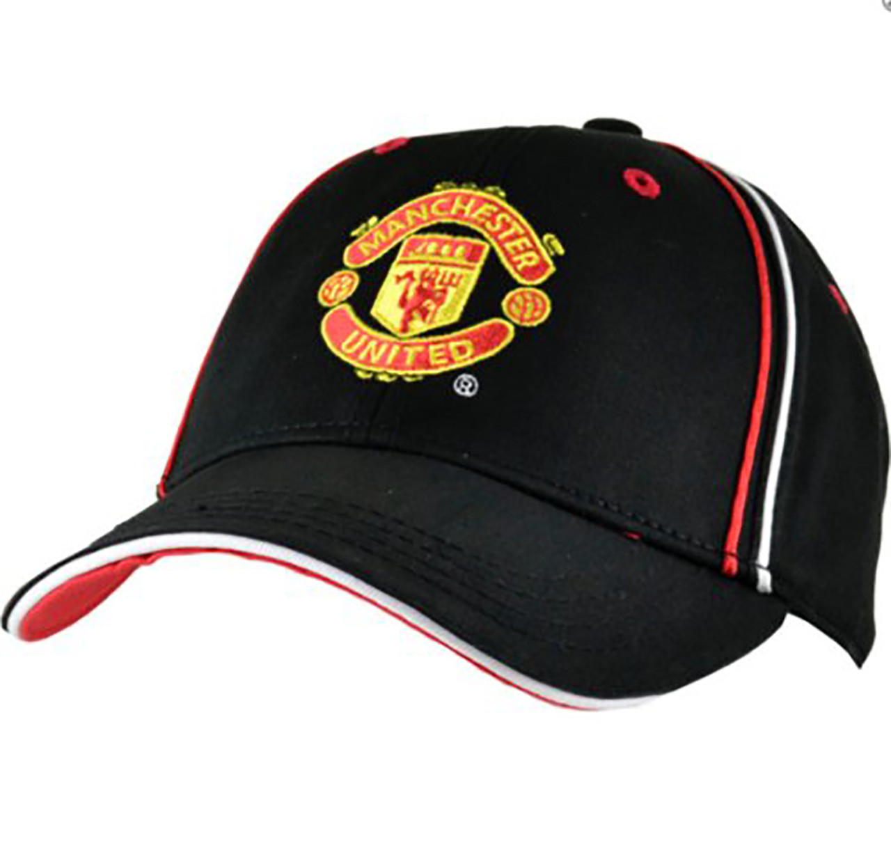 Manchester United FC Official EPL Black w/ Piping Baseball Cap