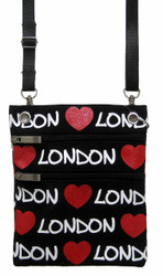Robin Ruth Charlie Strappy with Red Hearts Passport Holder