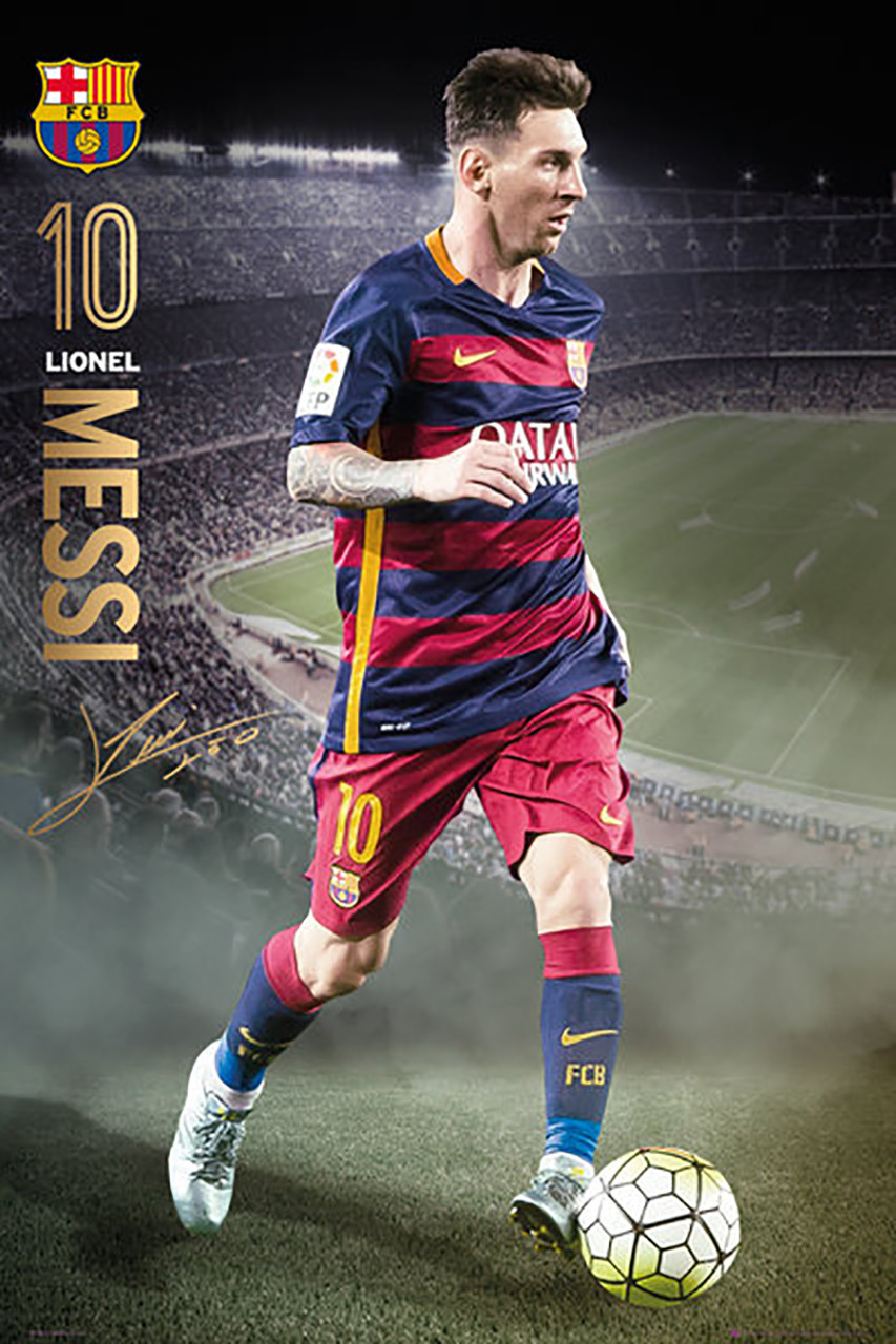 Barcelona Lionel Messi Official Soccer Action Poster 2015/16 - Buy Online  SoccerMadUSA.com