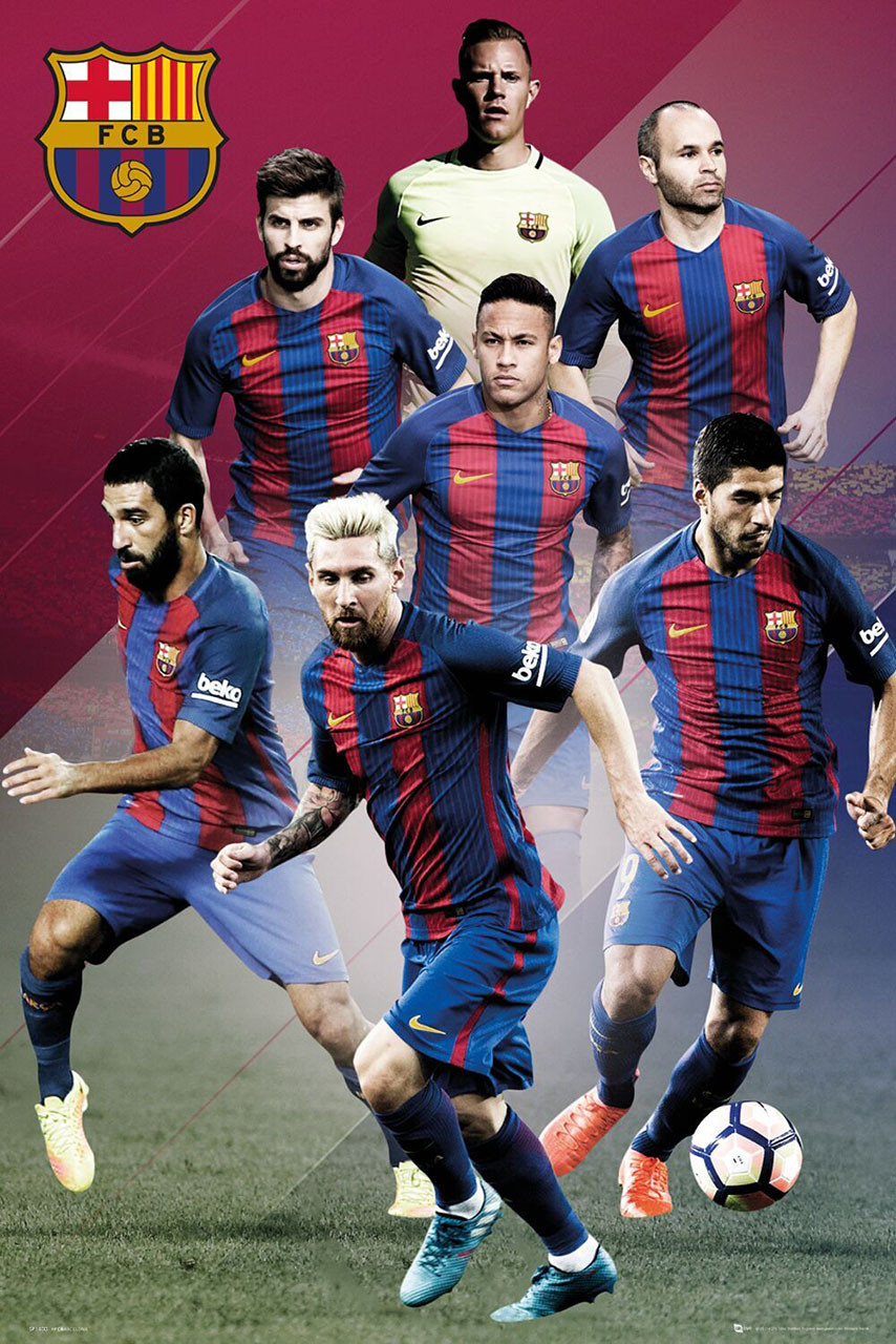 Barcelona Fc Superstars Soccer Team Poster 16 17 Buy Online Soccermadusa Com